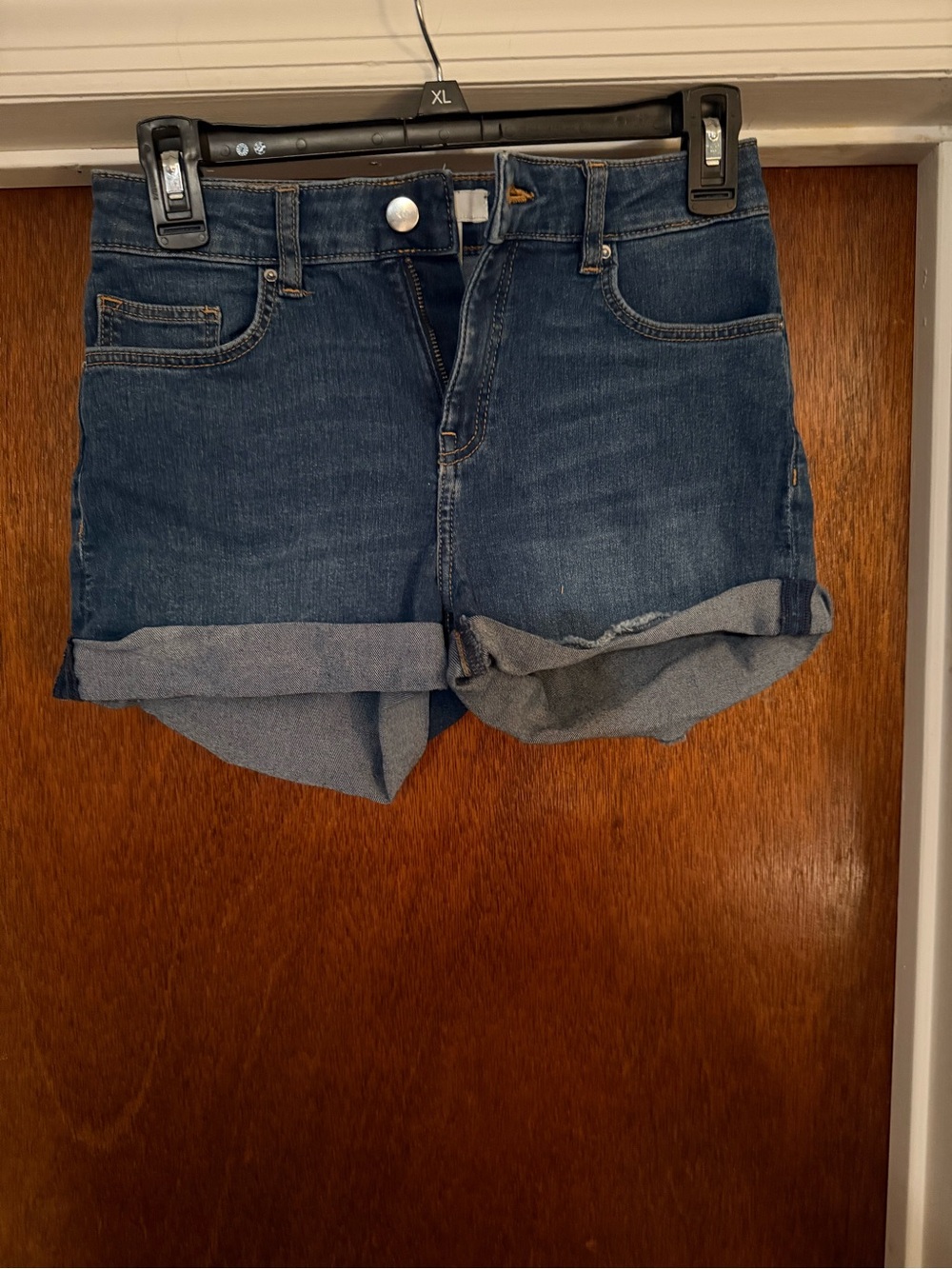 H&M Dark Blue Denim Roll-Cuff Women's Shorts